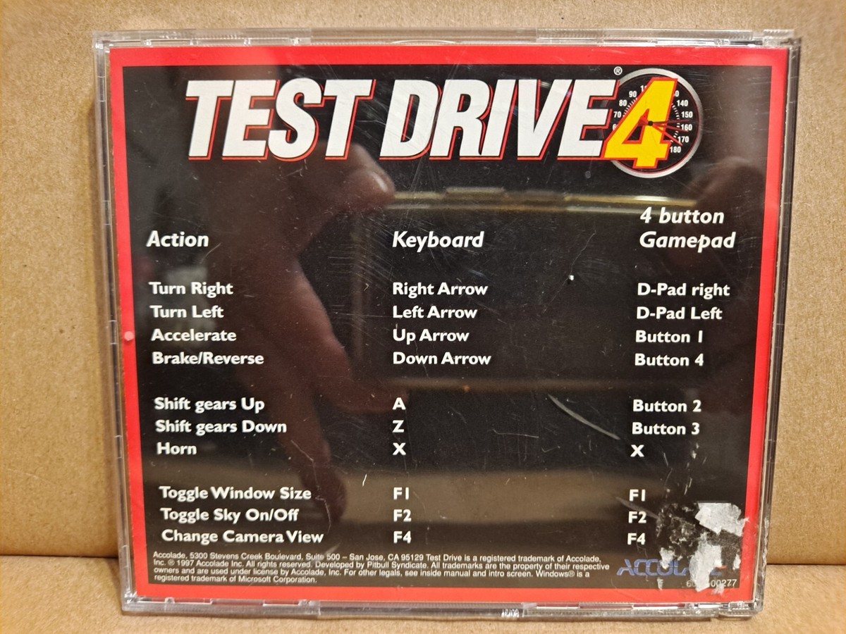Test Drive 4 - Windows 95 PC CD-ROM Car Racing Game- Orbital