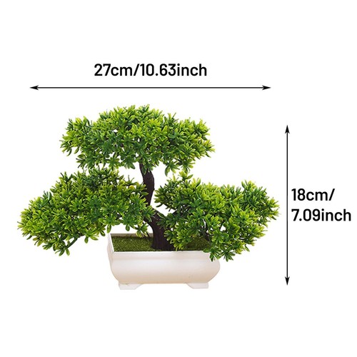 Artificial Bonsai Tree Faux Plants with Pot Realistic Potted Japanese Pine Tree - Picture 6 of 6