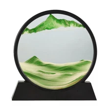 12" Art Painting Deep Sea Quicksand Moving Sand Art Picture Round Glass Desktop