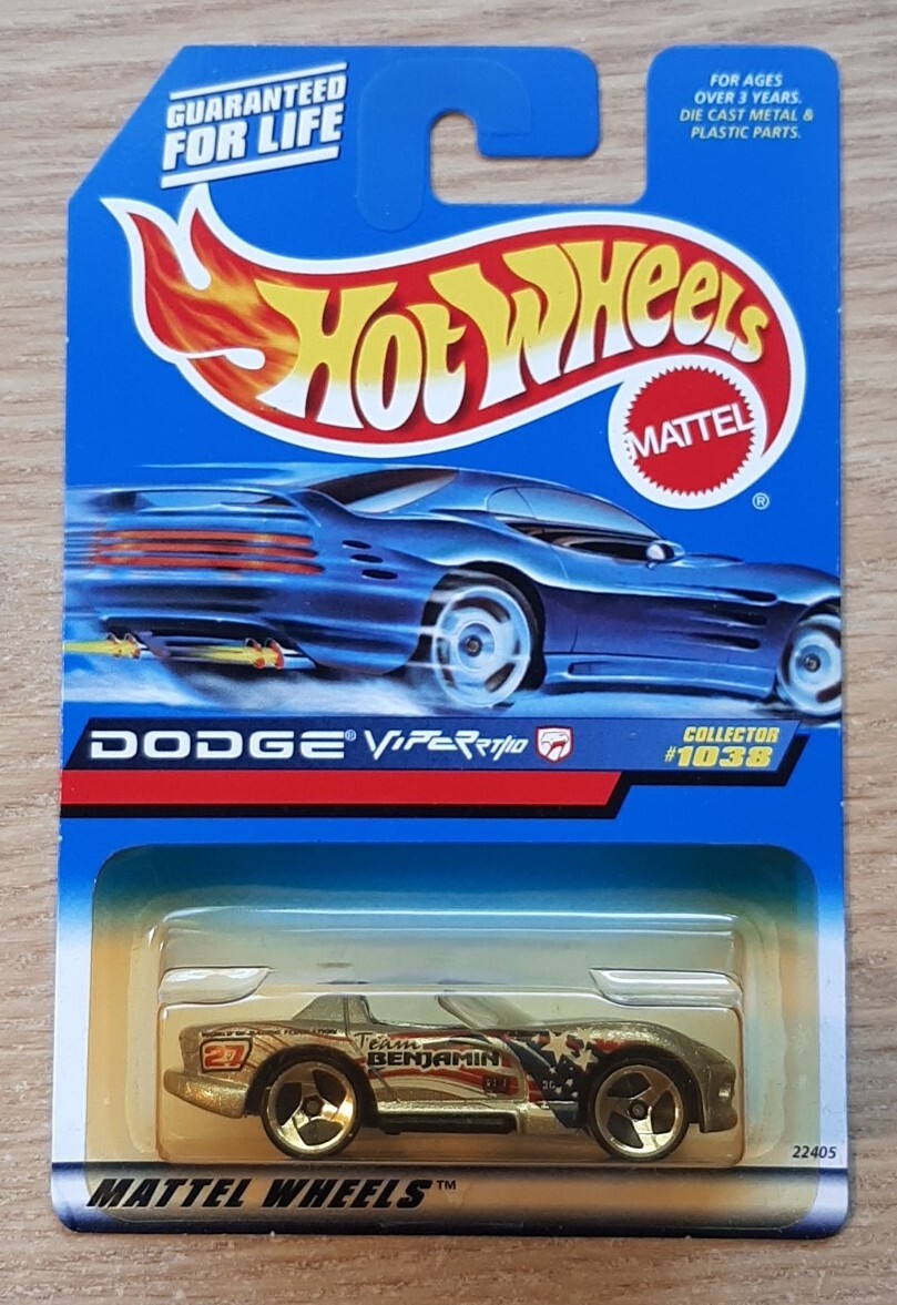 1998 HOT WHEELS DODGE VIPER RT/10 #1038 SILVER 3 SPOKE TEAM