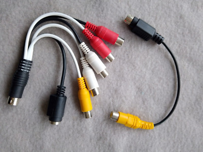 ADAPTER 10 pol MINI-DIN auf 5x Cinch RCA + S-VHS und 7 pol MINI-DIN auf Cinch