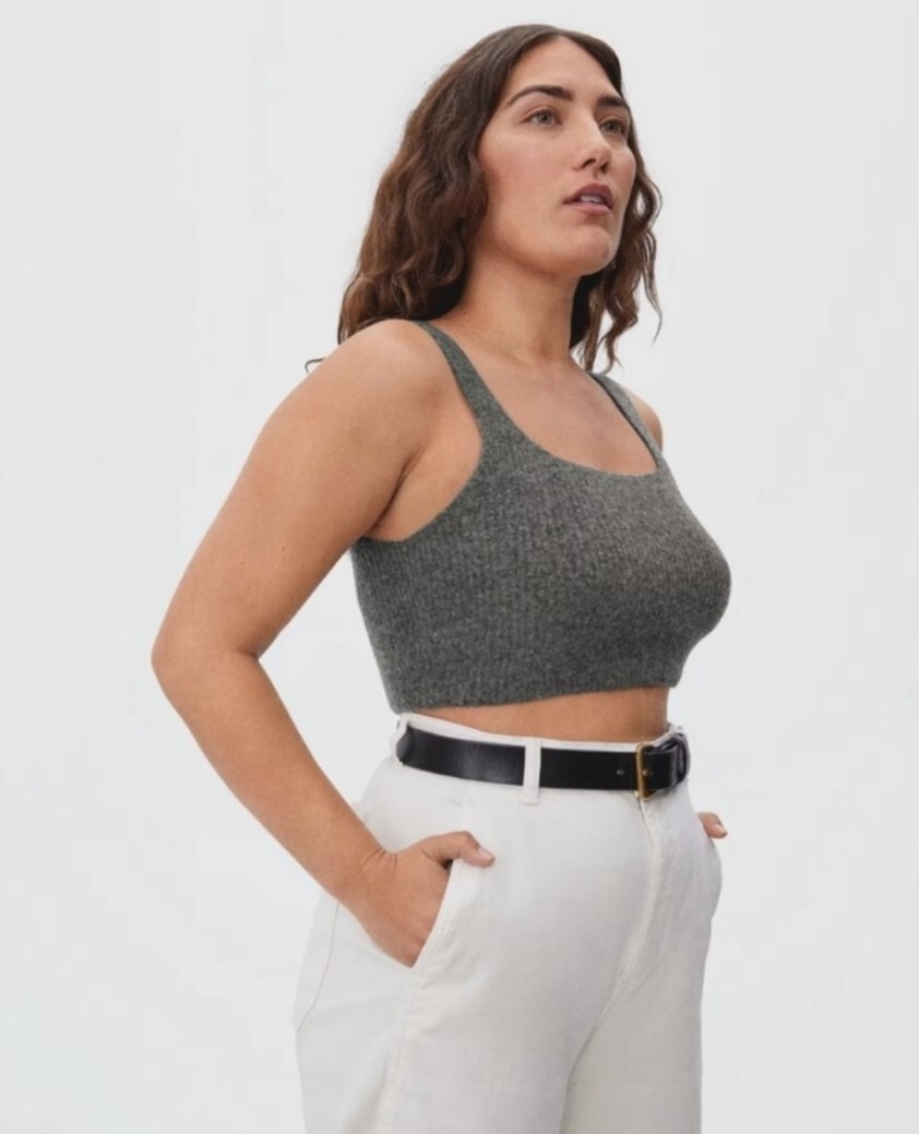 Everlane The Cozy-Stretch Wool Blend Cropped Tank Size M