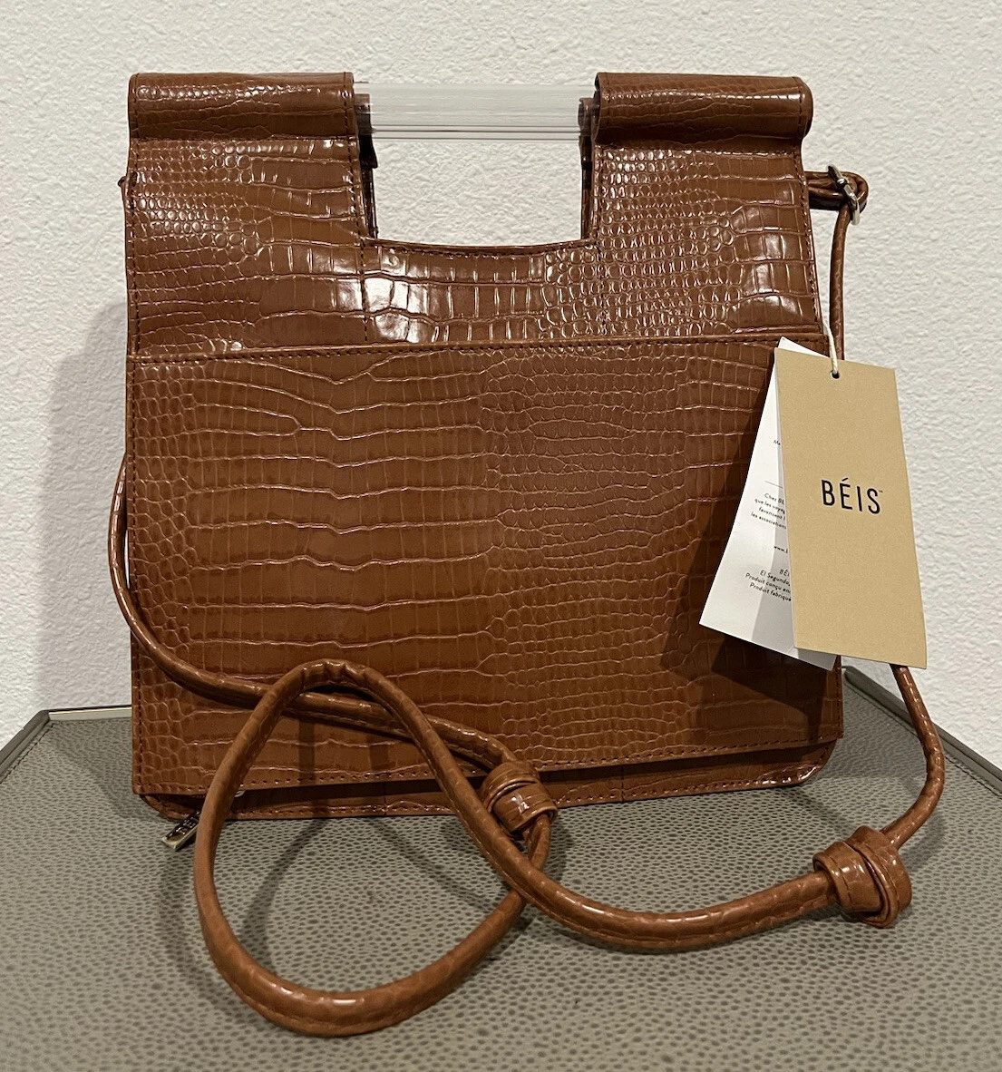 Beis Crossbody in Cognac Croc
