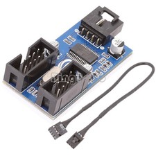 9pin USB header male 1 to 2 female extension splitter cable connector adapter