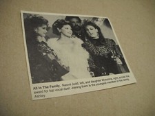 The JUDDS with Ashley - All In The Family 1986 music biz promo pic/text
