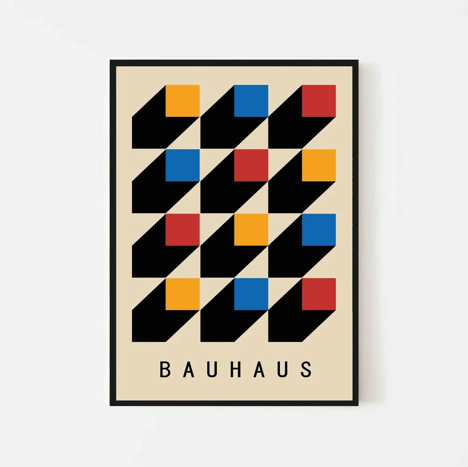 Bauhaus Exhibition Vintage Wall Art Poster Print. Great Vintage Decor