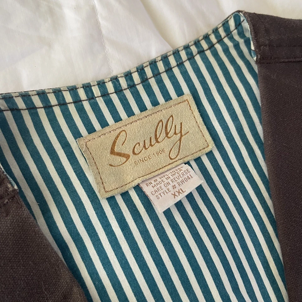 Colete de Trabalho Scully Masculino XXL Marrom Durável Lona de Algodão Cowboy Ocidental 2XL - Imagem 3 de 4