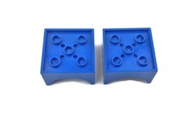 Lego Lot 4461 Containers Boxes 4x4x2 Bottom Semicircle Cutout Ends Blue Fabuland