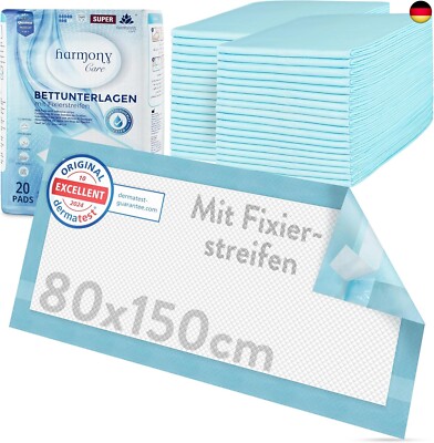 Harmony Care  20 x Inkontinenz Bettunterlage XL , 6-lagige Schutzunterlagen für 