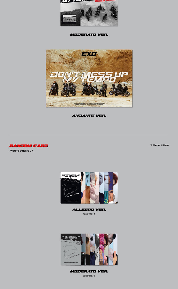 EXO DON'T MESS UP MY TEMPO 5th Album CD+POSTER+Photo Book+Card+