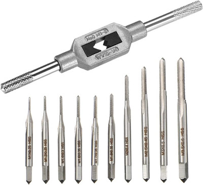 10Pcs Micro Taps Bit Small Hand Screw Thread Taps M1-M3.5 HSS Mini Metric Plug T