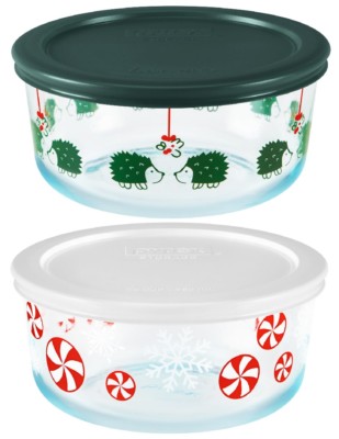 Christmas Pyrex 2022 Pyrex 4 Cup Christmas Green Hedgehogs Under Mistletoe Or Red Peppermint  Candy | Ebay