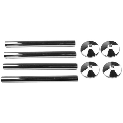 Easy Installation Chrome Radiator Pipe Sleeves Set of 8 Fits 15mm Pipes - Picture 16 of 59