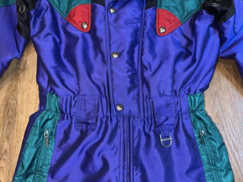 Descente Ski Suit One Piece Snowsuit Mens Medium Snow Bib Vintage 80s 90s Retro - Picture 15 of 23