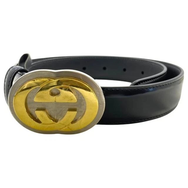 GUCCI Authentique Ceinture Homme 598092 Emboîtable G Boucle Cuir Noir Longucm