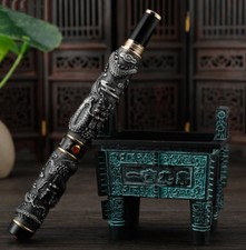 Jinhao Double Dragon Playing Pearl Vintage Rollerball Pen 3D Embossed, Gray