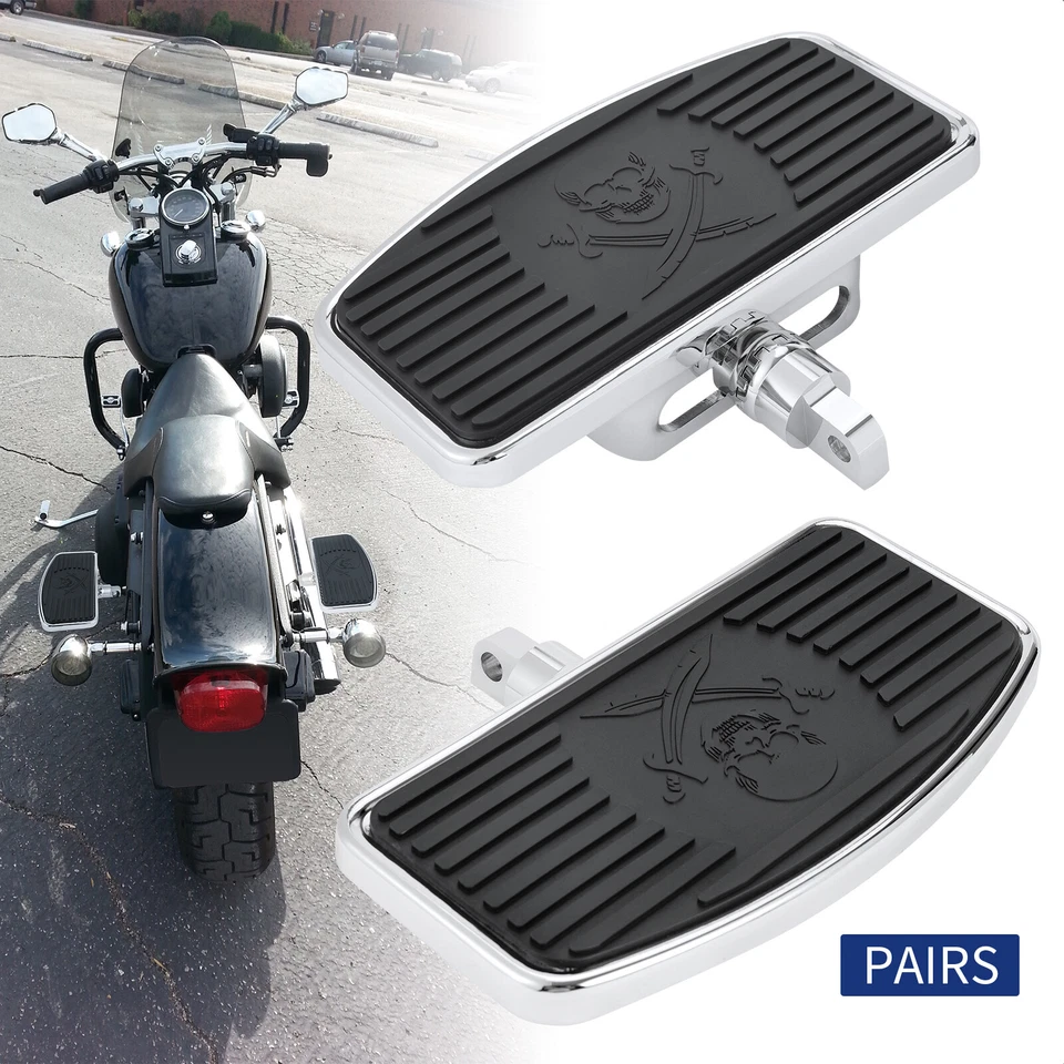 Passenger Footrest Footboard For Harley Touring Dyna Fat Bob Sportster 883 1200 Foto 3 de 4