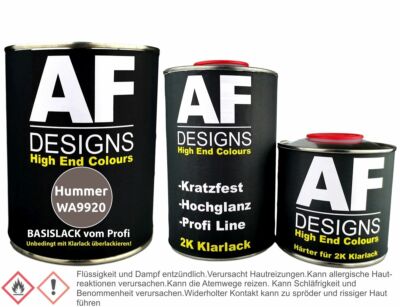 Hummer WA9920 Mocha Metallic 1,25L Basislack Klarlack Härter Autolack spritzfert