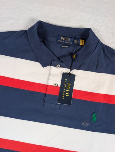 Polo Ralph Lauren Polo Shirt Mens 2XL Striped Mesh Classic Fit NWT.