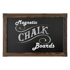 Magnetic Chalkboard Sign - 20 x 30 in Rustic Wood Frame - Easy-Erase Surface ...