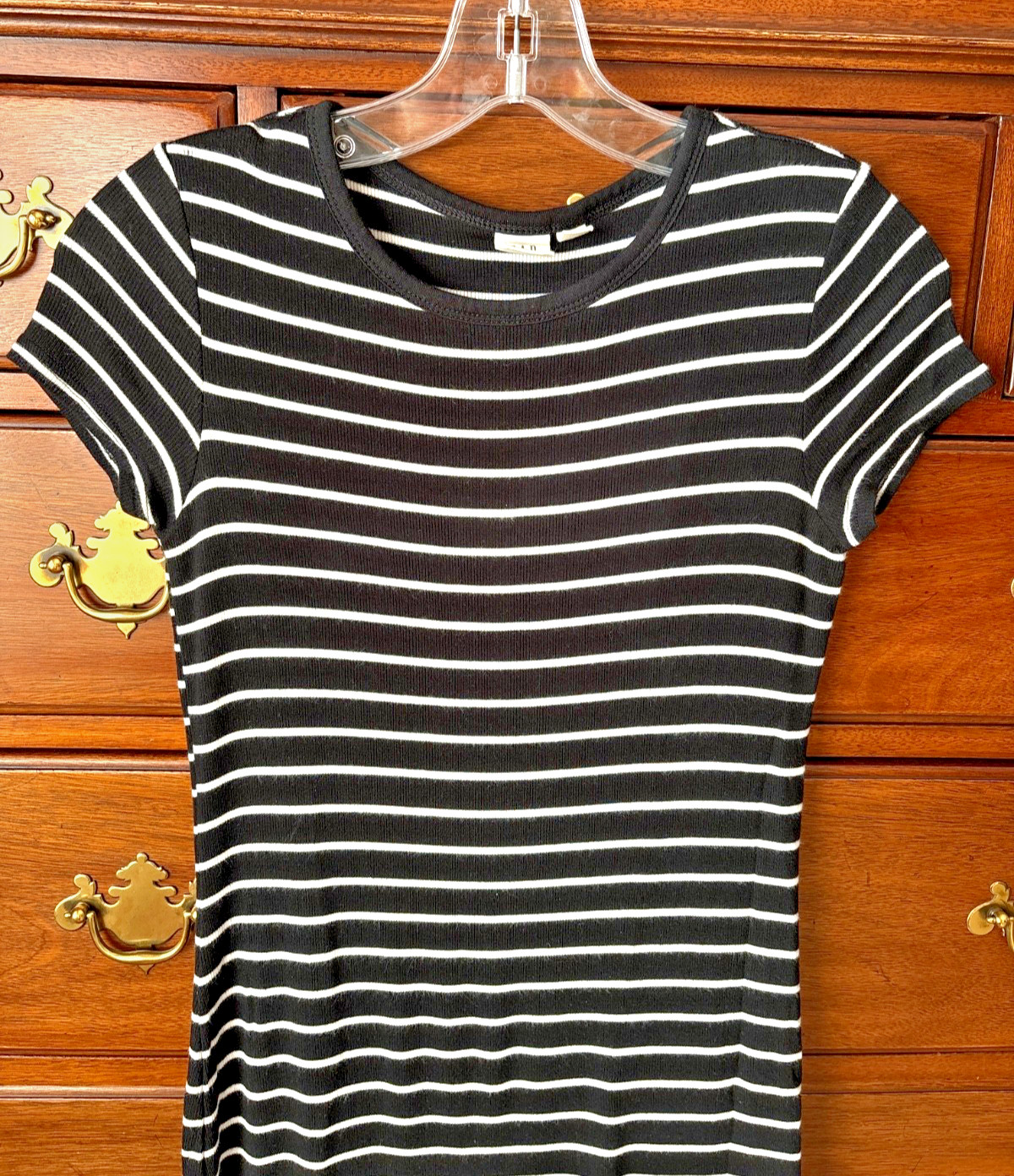 GAP Women’s Black and White Striped Short Sleeve T-Shirt Dress Size XS