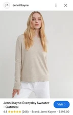 Jenni Kayne 5% Cashmere Biege Sweater Small
