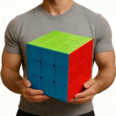 Giant Magic Cube, 18CM Big 3x3 Speed Cube Color-Matching 3D Sensory Puzzle Bo...