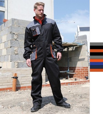 Result Herren LITE C Overall Arbeitsanzug Workwear Unisex Cargo Taschen R321X
