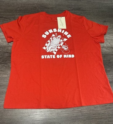 Universal Thread Red Graphic Print T-Shirt Sunshine State of Mind Crew Neck M