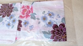 Yukata Pink Floral Cotton Womens Summer Kimono Lightweight Free Size Authentic