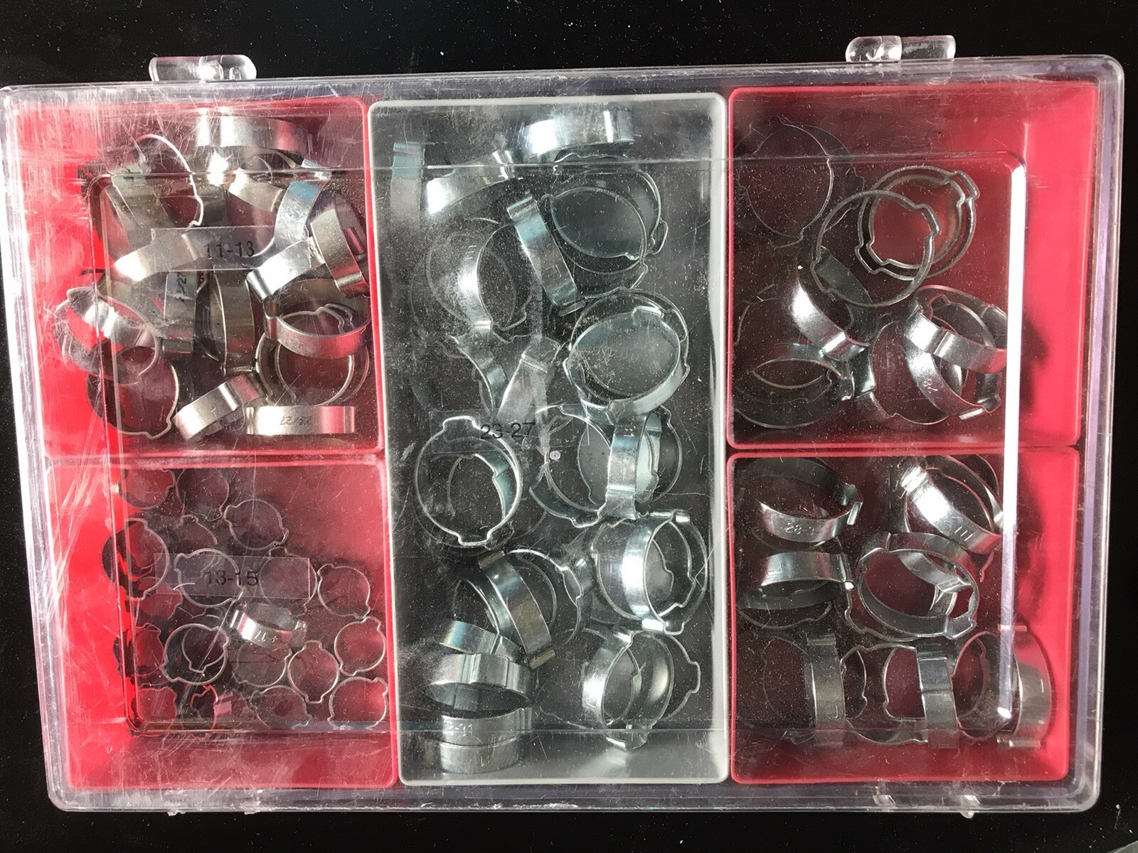 Surtido de abrazaderas de manguera de 2 orejas - acero galvanizado