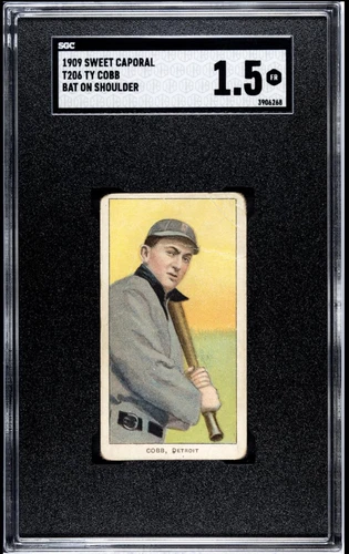 1909-11 T206 Sweet Caporal 150 Ty Cobb Bat on SGC 1.5 Well Centered Nice Color