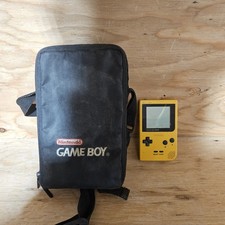 Nintendo Game Boy Pocket MGB-001 Yellow Handheld Console Official Case Manual