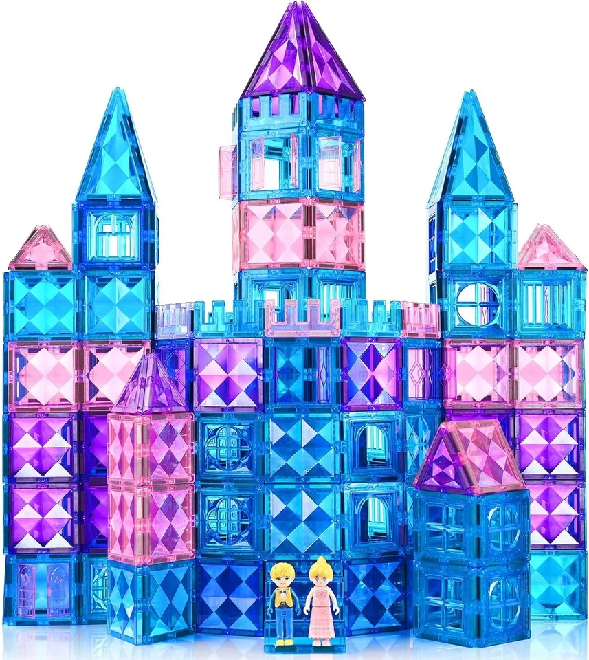 Sparkling Ice Castle Magnetic Tiles - 3D STEM Educational Toys for Kids - Image 3 of 4