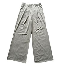 Max Mara Leisure Bonn Pleated Stretch Jersey Wide Leg Pants Tan Womens Size L