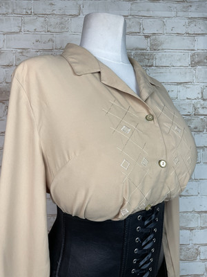Embroidered Secretary Blouse Mummy Sissy 16 44 Chest Strict Sissy Mistress TV TS