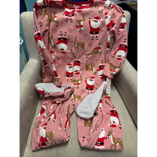 Pyjama De Noël Carter's Pour Fille - Taille 18 Mois - Rose à Motif Père Noël - Neuf Avec Étiquette (NWT)