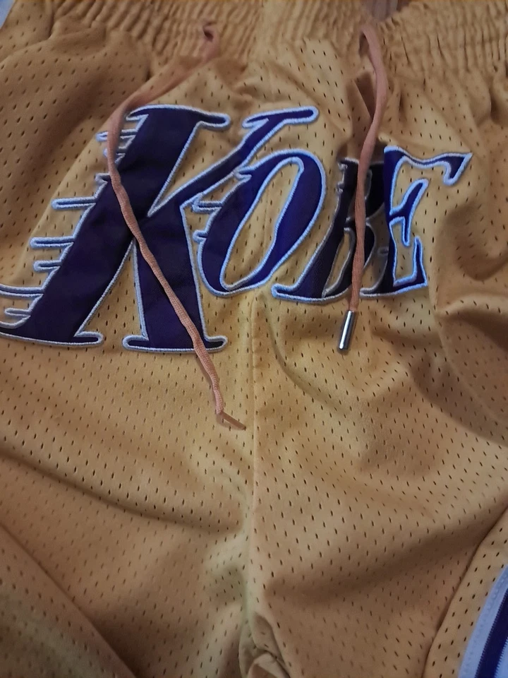 Just Don Basketball Shorts Mens Sz XL Kobe Bryant Los Angeles Yellow/Purple Mesh - Image 2 of 4