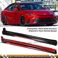 For 2025-2026 Toyota Camry CTM Supersonic Red Black 2-Toned Side Skirt Extension