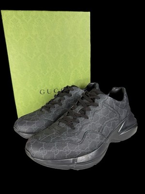 Herren Gucci Rython Supreme GG Turnschuhe Schwarz UK11 UVP £715