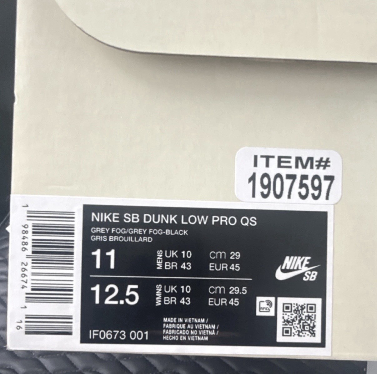 Nike Kirkland Signature Dunk Pro SB Low Grey Fog Black IF0673 001 Sneaker Men thumbnail 2