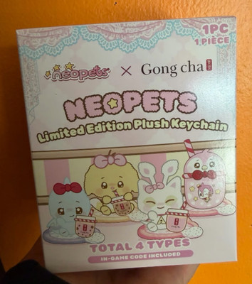 Neopets x Gong Cha Limited Edition Keychain Plush UNOPENED BLIND BOX + CODE