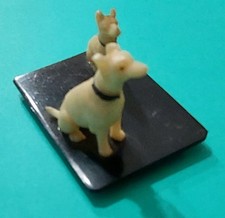 1950 s VINTAGE MINIATURE CELLULOID DOGS JAPAN FIGURINE TINY, Mounted on Base