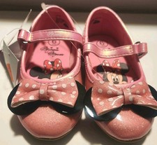 Disney Minnie Mouse Toddler Girls Pink Glitter Mary Jane Shoes Size 6 NWT New
