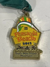 Santa Rosa Island Pensacola Beach Triathlon Medal 2012 FL - Damaged See Photos