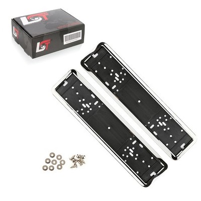 2x Kennzeichen Nummernschildhalterung Chrom hochglanz 520x110mm für PORSCHE