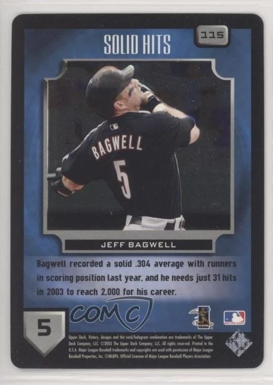 2003 Victory Solid Hits Jeff Bagwell #115 HOF - Image 2 of 2