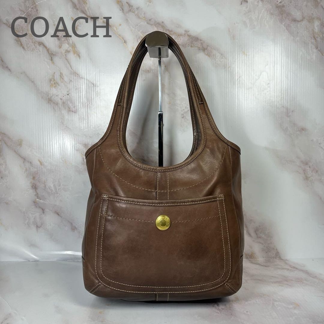 バッグ COACH Legacy Brown Leather Tote 7574 Coach Legacy Ergo Leather Tote Brown 2-Way Bag N110769-11285 From