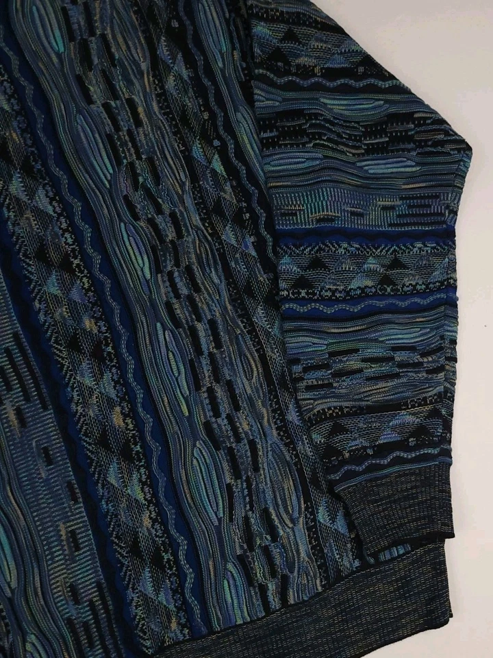 Vintage Protege Multicolor 3d Texture Pattern Knit Sweater Unique Colorful Coogi - Image 3 of 4