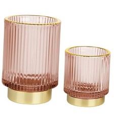 Makeup Brush holder Organizer, Crystal Glass Toothbrush Holders, S L Pink